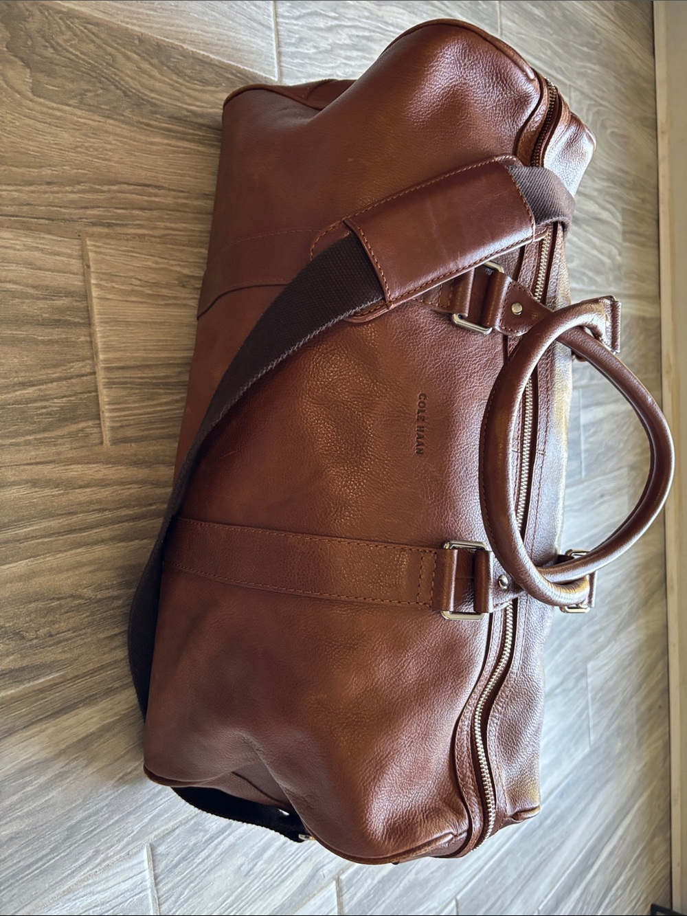 Cole Haan Brown Leather Weekender Bag